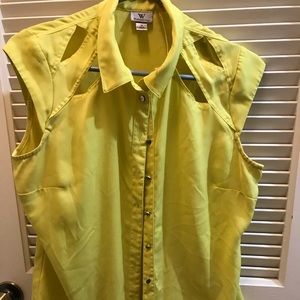 Yellow button up top